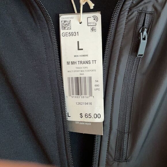 Adidas NWT trans tt track top large black white - Picture 5 of 7